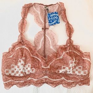 Free People Strange Magic Flocked Bralette Velvet